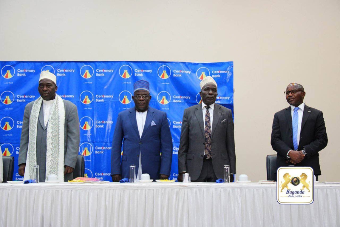 From left: Supreme Mufti Sheikh Galabuzi, Hon. Kaawaase, Hon. Ahmed Lwasa, and Centenary Bank CEO Fabian Kasi at the event